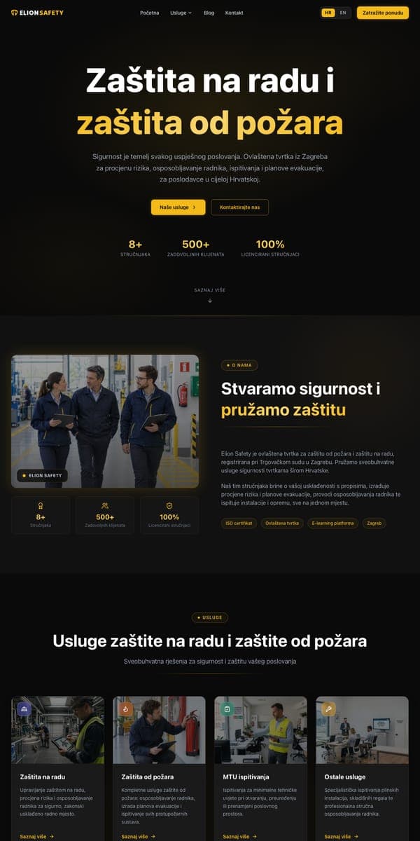 Elion Safety, web stranica