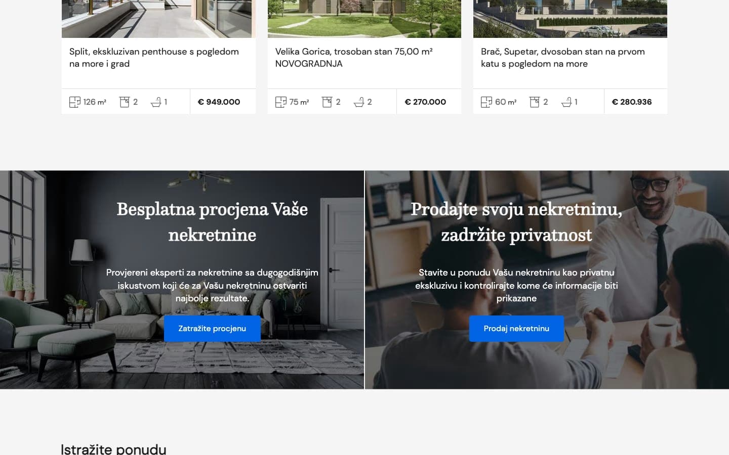 Eurovilla — web stranica 1
