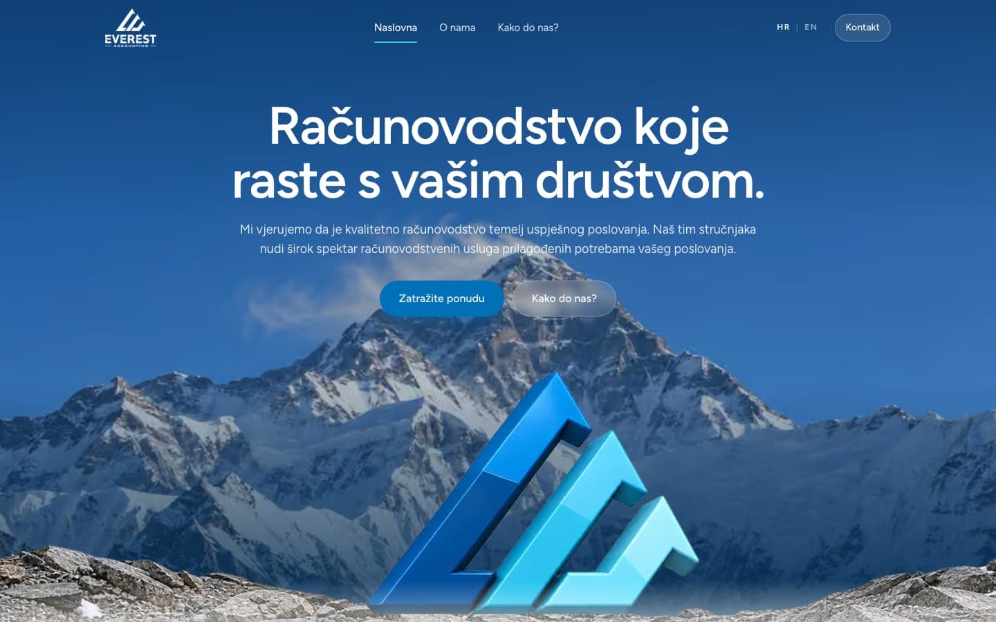Everest Accounting — web stranica (desktop)