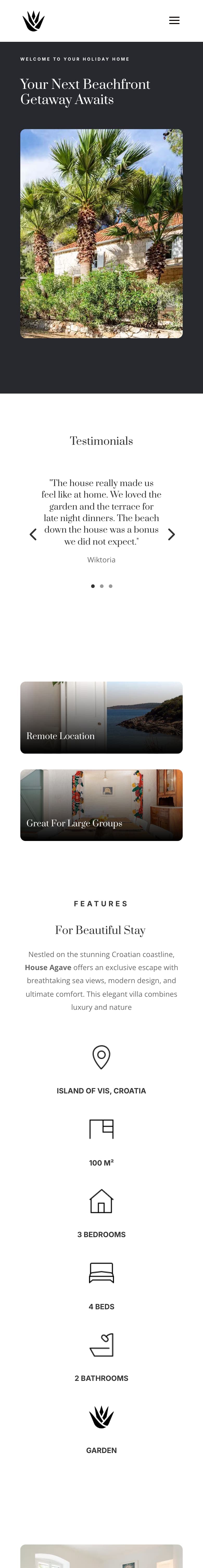 House Agave — web stranica (mobile)
