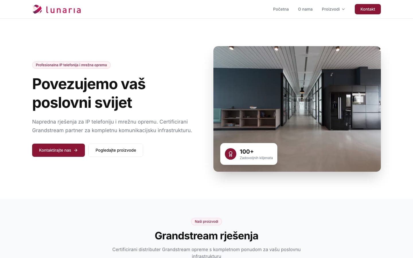 Lunaria — web stranica (desktop)
