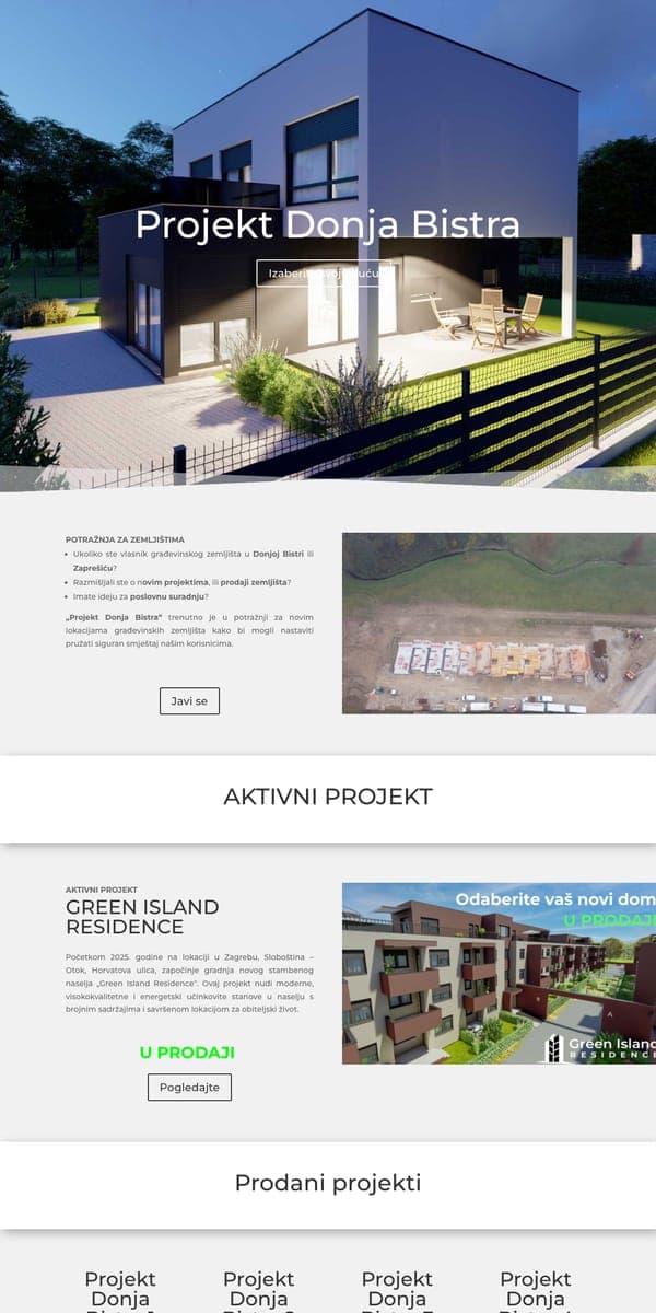 Projekt Donja Bistra — web stranica