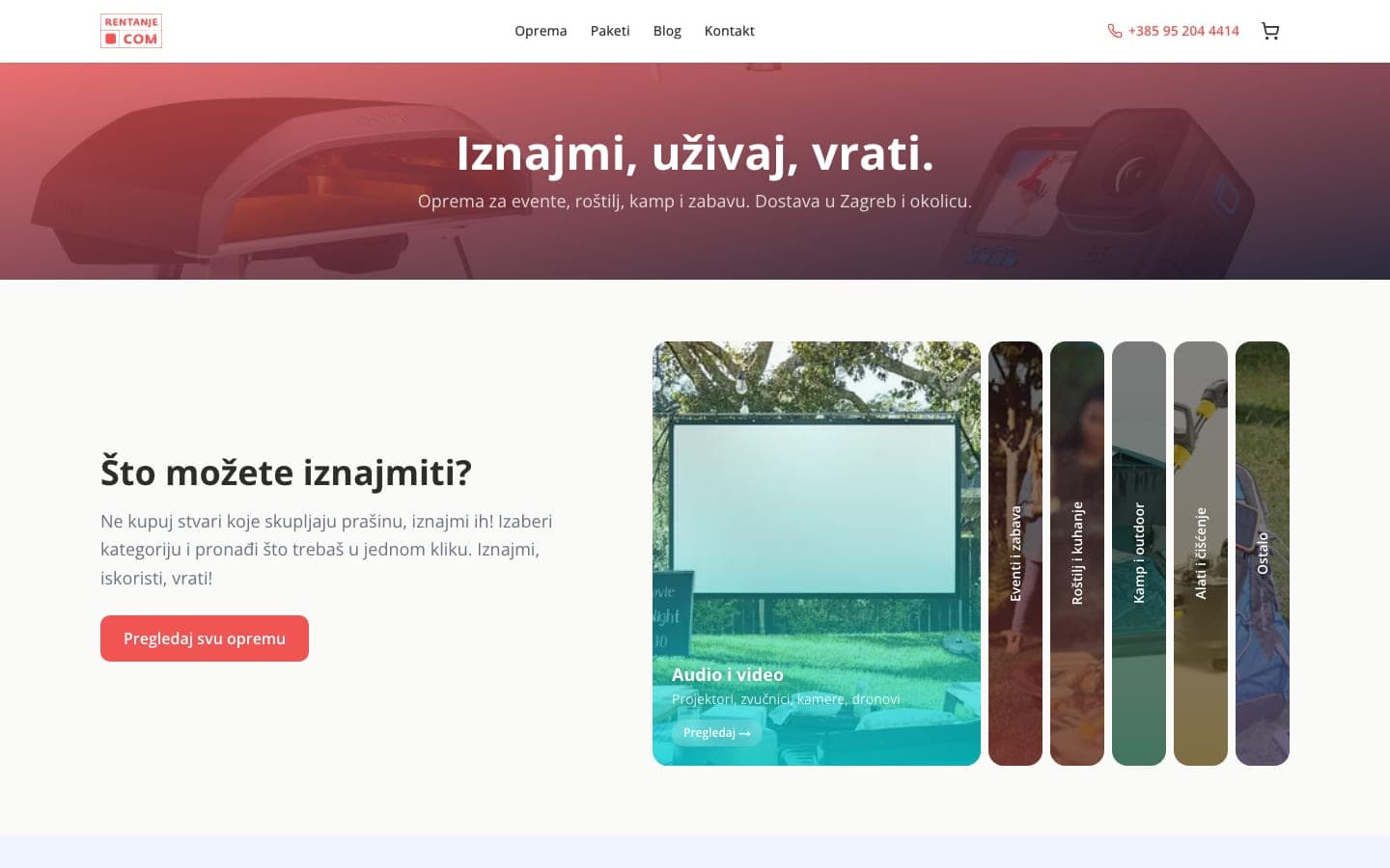 Rentanje.com — web stranica (desktop)