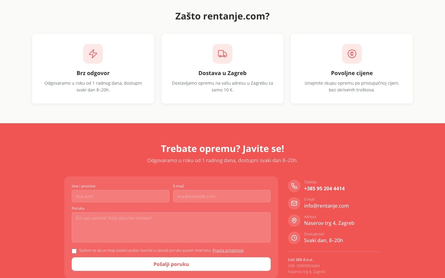 Rentanje.com — web stranica 2