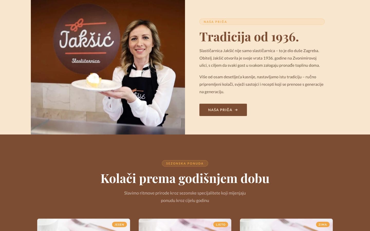 Slastičarnica Jakšić — web stranica 2