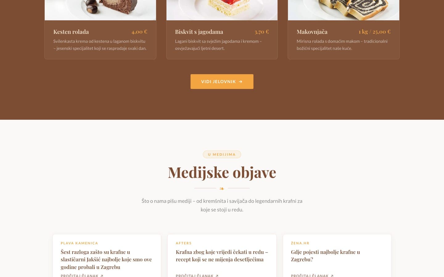 Slastičarnica Jakšić — web stranica 3