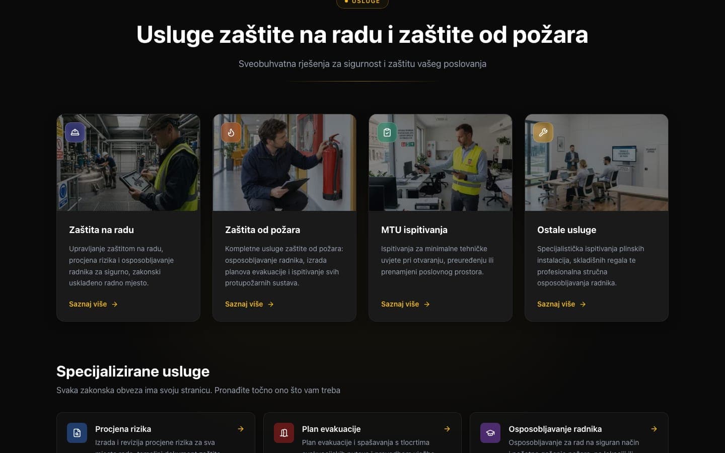 Elion Safety, web stranica 2